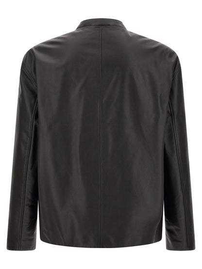 Jil Sander Black Calfskin Leather Jacket