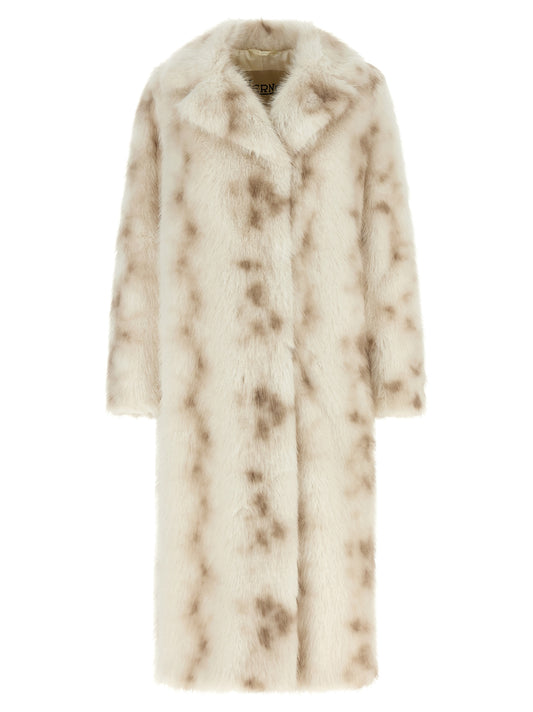 Overcoat by Herno for women in polyester fur beige & ivory showcases a enveloping silhouette, detailed with distinctive pockets and a enveloping wrap lapel neckline.