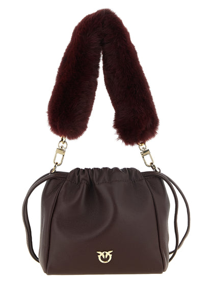 PINKO Bordeaux Lambskin Shoulder Bag