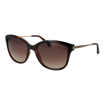 Sunglasses by Guess for women in cotton and gradient & brown featuring an stylish butterfly full-rim frame design with a sophisticated brown coloured frame finish and high-performance category-3-dark-tint gradient lens.