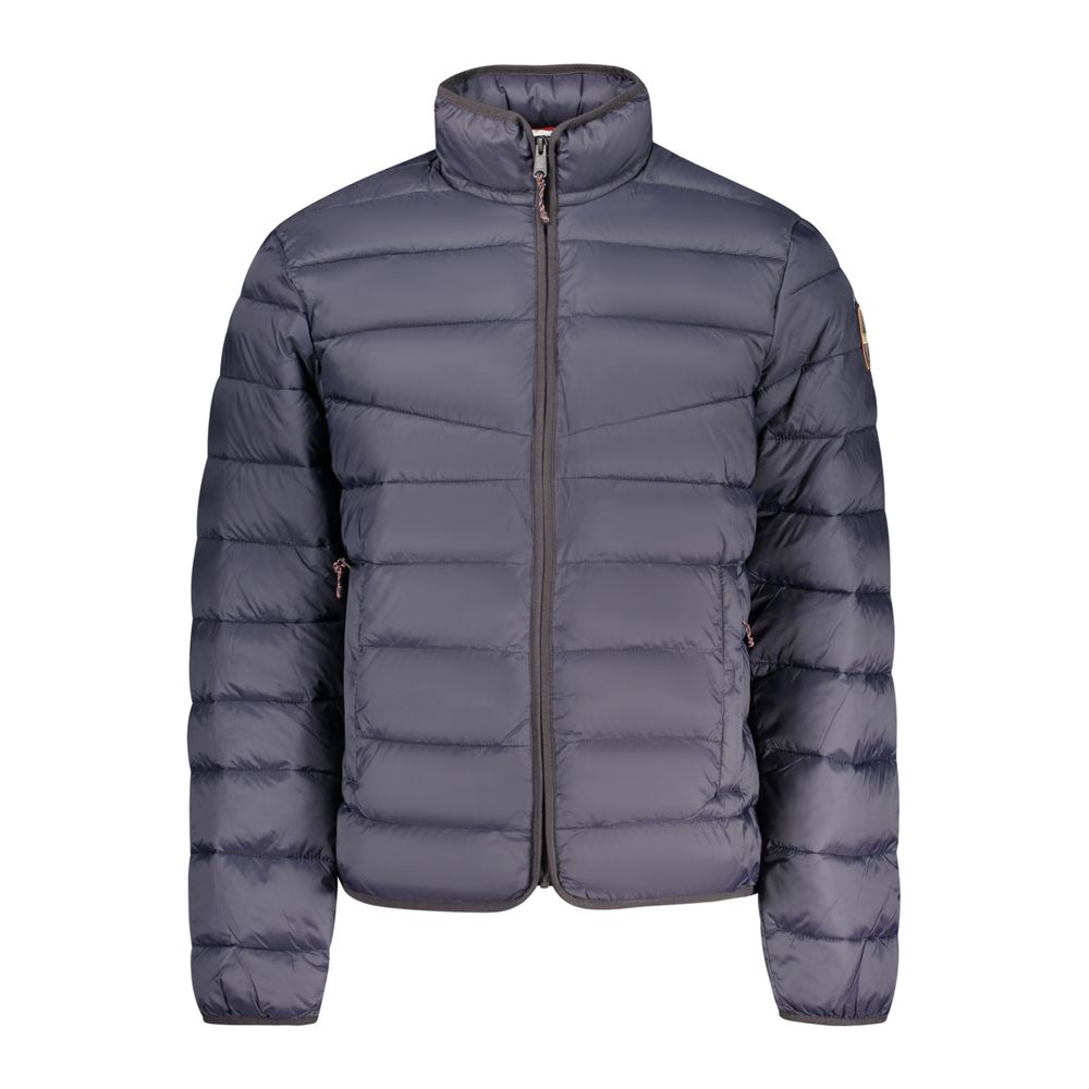 This Jacket by Napapijri for men in polyamide blue & signature showcases a magnificent silhouette, meticulously crafted with a distinctive and functional pockets for a magnificent finish.