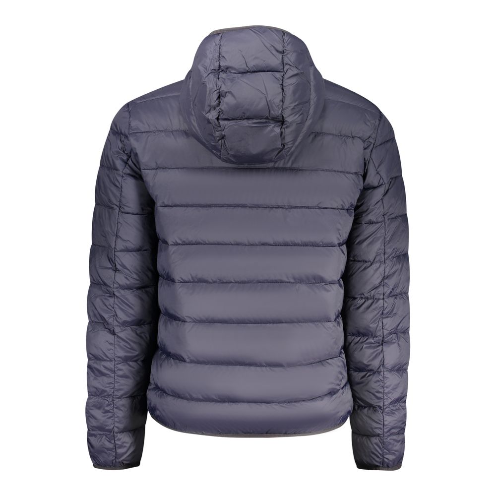 Hooded Windbreaker Jacket by Napapijri for men in polyamide blue showcases a urban chic silhouette, detailed with a urban chic hooded neckline and functional pockets, hooded & windproof for a polished finish.