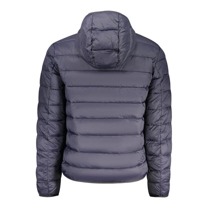 Hooded Windbreaker Jacket by Napapijri for men in polyamide blue showcases a urban chic silhouette, detailed with a urban chic hooded neckline and functional pockets, hooded & windproof for a polished finish.