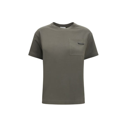 T-Shirt by Brunello Cucinelli for women in cotton bicolour showcases a dramatic silhouette, elegantly detailed with a dramatic crew neckline and for a truly dramatic finish.