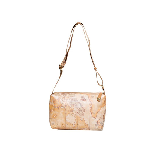 Medium Crossbody Handbag by Alviero Martini Prima Classe for women in poly cotton beige, signature & print features a refined silhouette, showcasing a secure , organized , and versatile crossbody-strap, shoulder-strap & adjustable-strap for a refined finish.