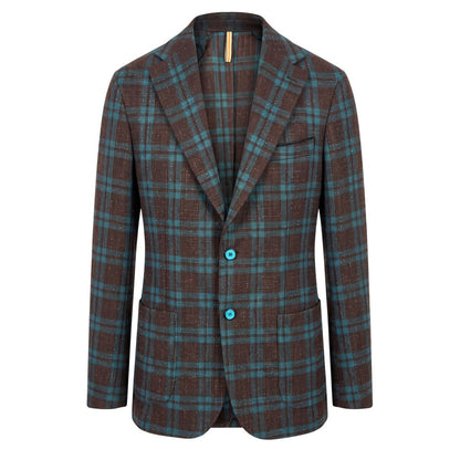 Roberto Pepe Luxury Brown Linen Men's Jacket
