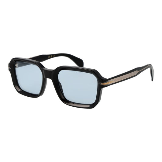 Sunglasses by David Beckham for men in acetate and black & blue featuring an stylish full-rim square frame design with a sophisticated black coloured frame finish and high-performance category-1-light-tint lens.