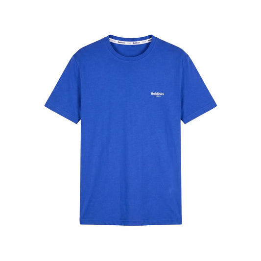 Activewear T-Shirt by Baldinini Trend for men in cotton blue features a dynamic silhouette with and crew neckline enhanced by functional .