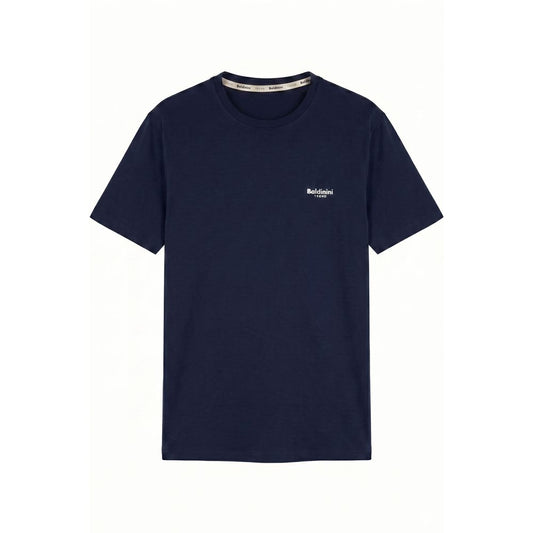 Activewear T-Shirt by Baldinini Trend for men in cotton blue features an ergonomic design with , highlighting a ergonomic length and ergonomic crew neckline for a high-performance look.