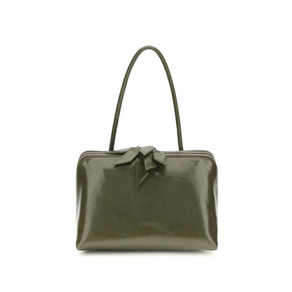 Shoulder Bag by The Attico for women in bos taurus calf patent & suede leather bicolour features a distinguished silhouette, showcasing a secure and distinguished built-in-compartments & internal-pockets with versatile shoulder-strap & handle for a distinguished finish.
