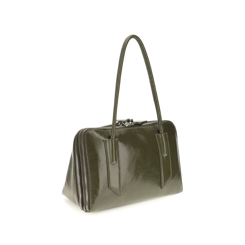 Shoulder Bag by The Attico for women in bos taurus calf patent & suede leather bicolour features a enviable silhouette, showcasing a secure , ample built-in-compartments & internal-pockets, and enviable shoulder-strap & handle for a enviable finish.