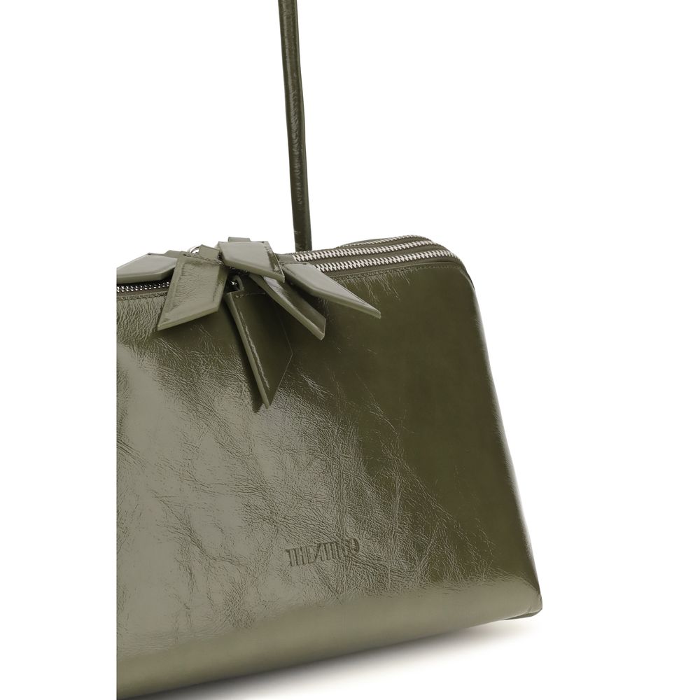 Shoulder Bag by The Attico for women in bos taurus calf patent & suede leather bicolour presents a versatile silhouette, showcasing a secure and versatile built-in-compartments & internal-pockets with versatile shoulder-strap & handle for a sophisticated look.