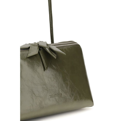 Shoulder Bag by The Attico for women in bos taurus calf patent & suede leather bicolour presents a versatile silhouette, showcasing a secure and versatile built-in-compartments & internal-pockets with versatile shoulder-strap & handle for a sophisticated look.