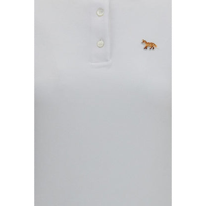 Maison Kitsuné White Cotton Polo Shirt