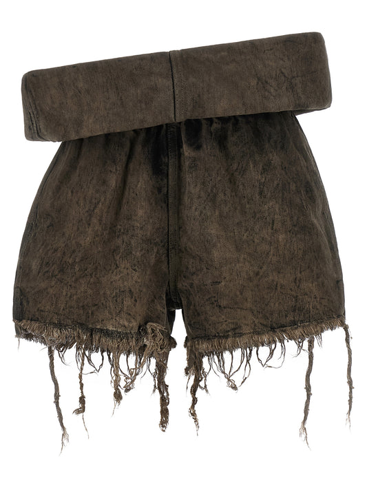 Denim Shorts by Rick Owens for women in denim cotton gray features an magnificent silhouette, showcasing a magnificent with a long short and for a premium, sophisticated aesthetic.