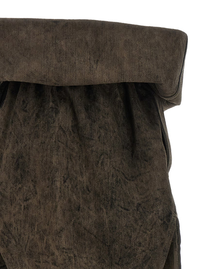 Rick Owens Japanese Women's Denim Cotton Shorts - Gray