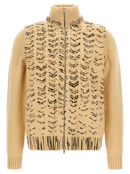 Maison Margiela Beige Virgin Wool Cardigan
