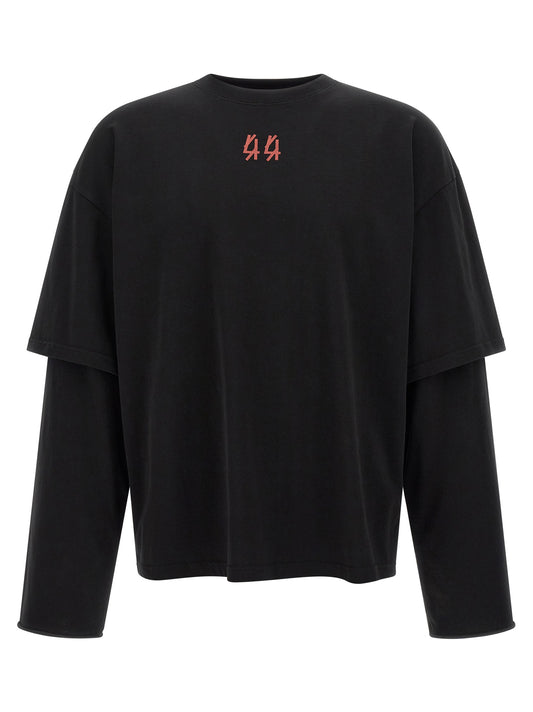T-Shirt by 44 Label Group for men in cotton black & red showcases a fashionable silhouette, elegantly detailed with a fashionable and for a sophisticated, high-fashion look.
