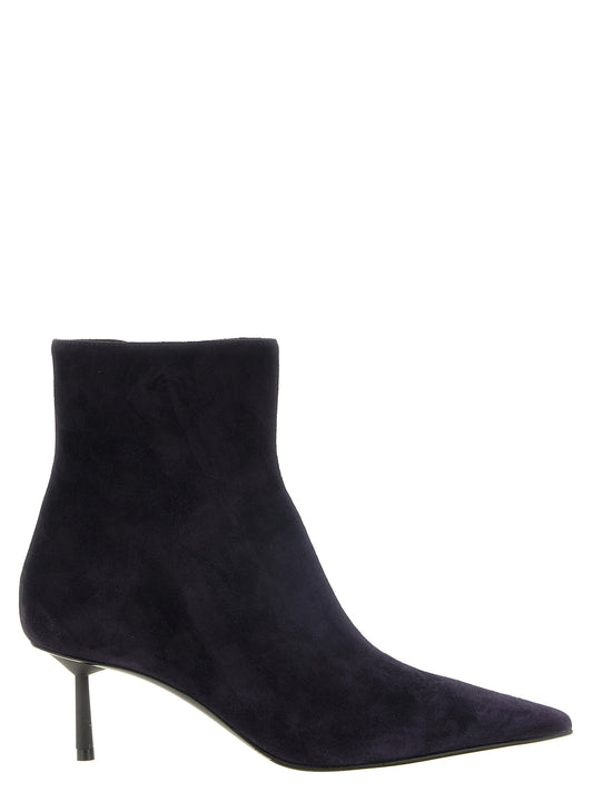 Ankle Boots by LE SILLA for women in suede lambskin leather blue features an avant-garde Women's Suede Lambskin Leather Ankle Boots silhouette, defined by a sophisticated and a avant-garde .