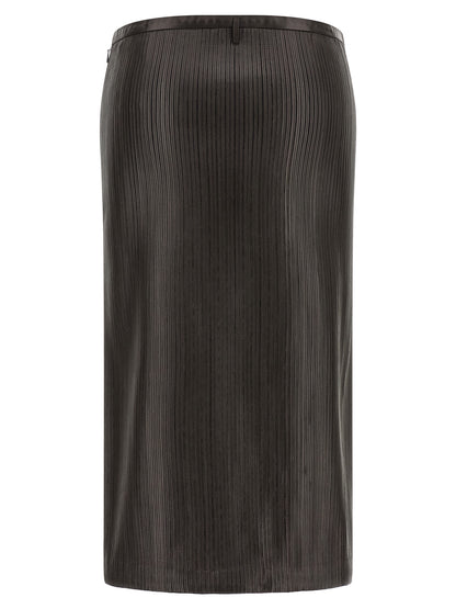 Tom Ford Brown Lamb Leather Midi Skirt