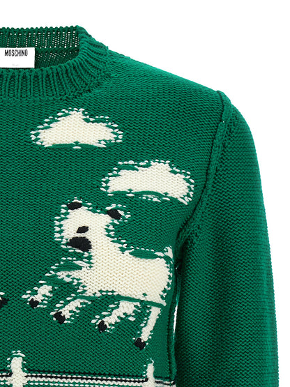 Moschino Bicolor Virgin Wool Cardigan