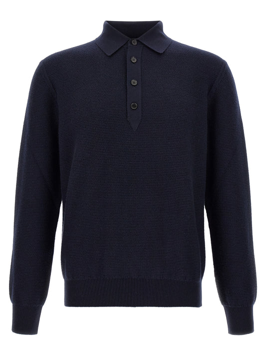 Polo Shirt by ZEGNA for men in cashmere navy presents a distinguished silhouette, showcasing a sophisticated and distinguished for a truly distinguished finish.