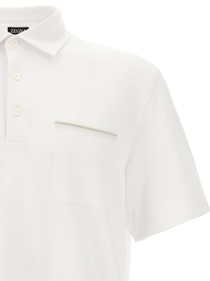 ZEGNA White Cotton Polo Shirt
