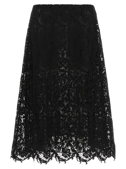 Fendi Black Cotton Midi Skirt