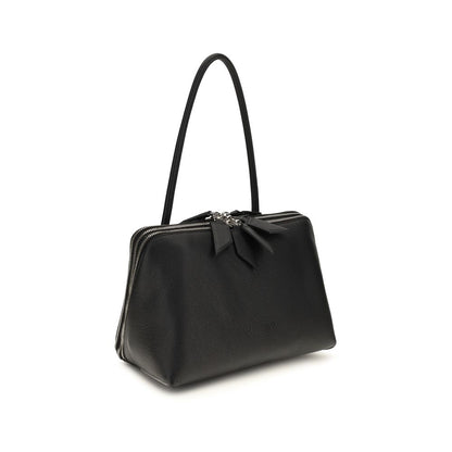 The Attico Black Calf Leather Bos Taurus Shoulder Bag
