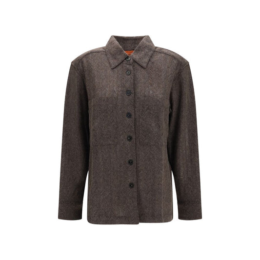 Dress Shirt by Missoni for women in cashmere & viscose brown, patterned & signature features an polished silhouette, showcasing a sophisticated and long-sleeve detail for a truly polished finish.