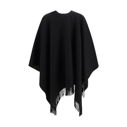 Fendi Cashmere & Merino Wool Fringes Scarf - Black Jacquard Signature