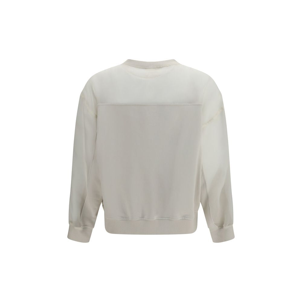 Sweatshirt by Brunello Cucinelli for women in cotton white & signature features a unrivaled silhouette with a refined crew neckline and unrivaled detailing for a sophisticated look.