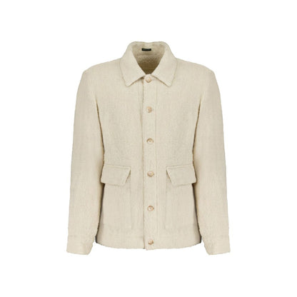 Autore Beige Virgin Wool Full-Length Jacket
