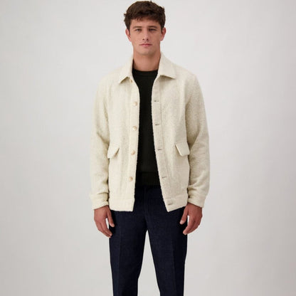 Autore Beige Virgin Wool Full-Length Jacket