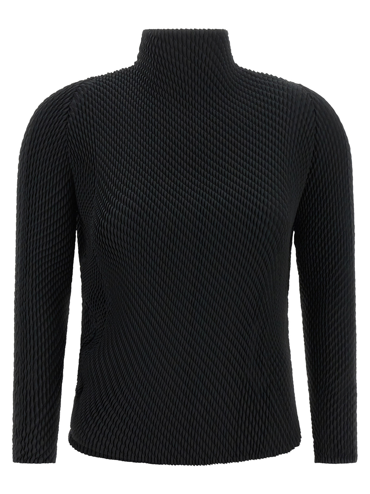Issey Miyake Women's Long-Sleeve Polyester Chiffon Shirt - Black