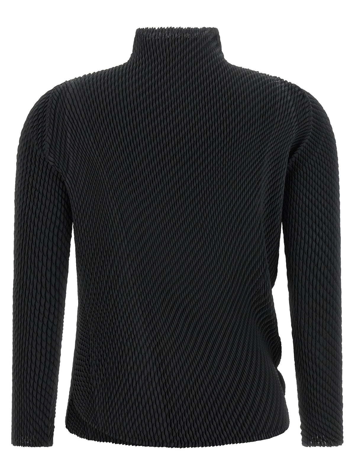 Issey Miyake Women's Long-Sleeve Polyester Chiffon Shirt - Black