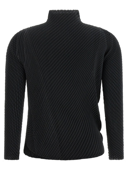 Issey Miyake Women's Long-Sleeve Polyester Chiffon Shirt - Black