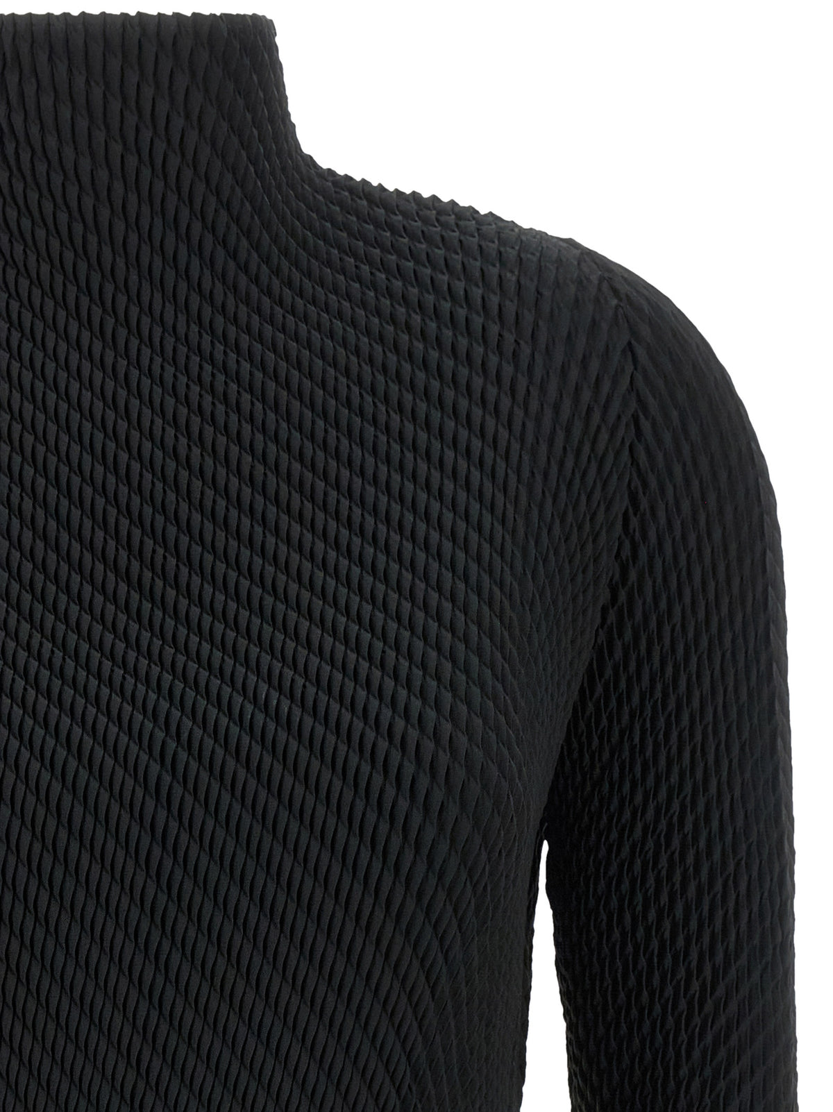 Issey Miyake Women's Long-Sleeve Polyester Chiffon Shirt - Black