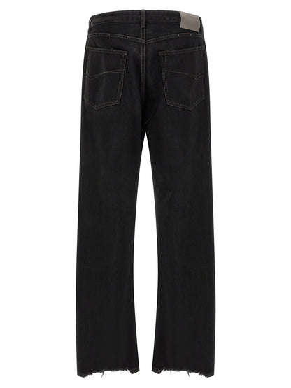Balenciaga Black Cotton Relaxed Fit Jeans