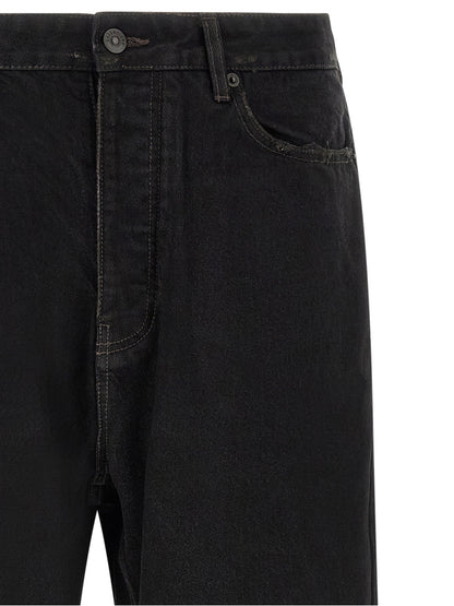 Balenciaga Black Cotton Relaxed Fit Jeans