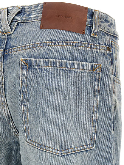 Entire Studios Blue Cotton Straight-Leg Jeans