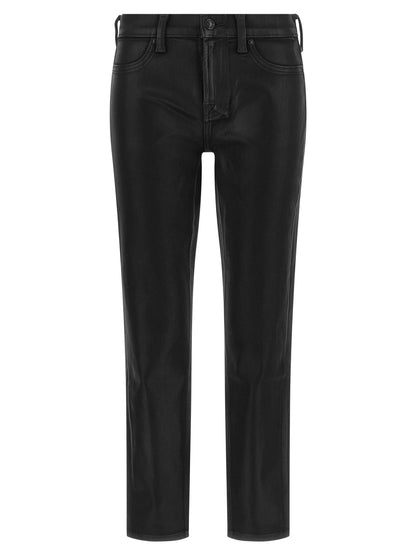 7 For All Mankind Black Cotton Cropped Jeans