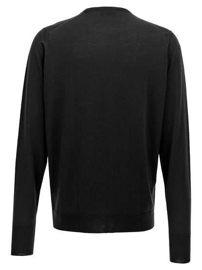 JOHN SMEDLEY Black Merino Wool Cardigan