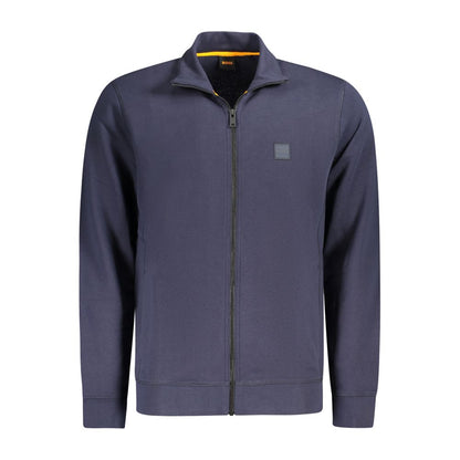 Sweatshirt by Hugo Boss for men in cotton blue features an provocated silhouette, detailed with a provocated long-sleeve and a refined for a sophisticated aesthetic.