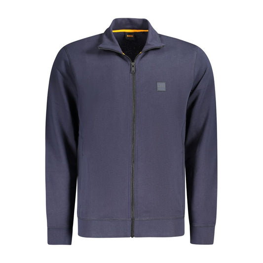 Sweatshirt by Hugo Boss for men in cotton blue features an provocated silhouette, detailed with a provocated long-sleeve and a refined for a sophisticated aesthetic.