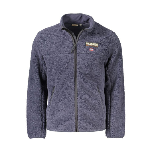 Sweatshirt by Napapijri for men in polyester blue features an provocated silhouette, detailed with a provocated and a refined for a sophisticated aesthetic.
