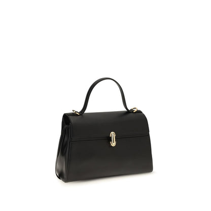 Savette Black Calf Leather Bos Taurus Shoulder Bag