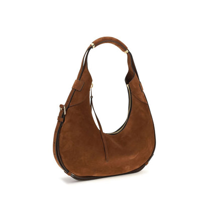 Moschino Brown Suede Leather Shoulder Bag