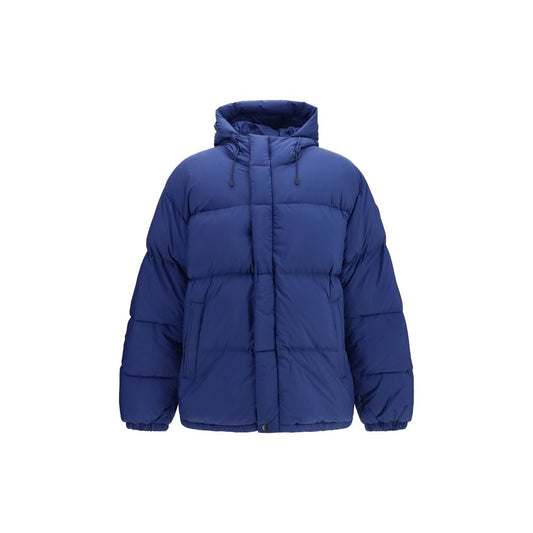 Hooded Overcoat by Canada Goose for men in nylon duck down & feathers blue & signature features an satoral silhouette, showcasing a sophisticated hooded neckline and satoral insulated, pockets & hooded for a premium, timeless look.