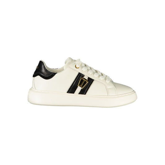 Athletic Sneakers by Twinset for women in polyester polyurethane leather black, white & signature features an exquisite silhouette, showcasing the premium athletic style of the Women's Athletic Polyester Polyurethane Leather Sneakers with an exquisite finish.